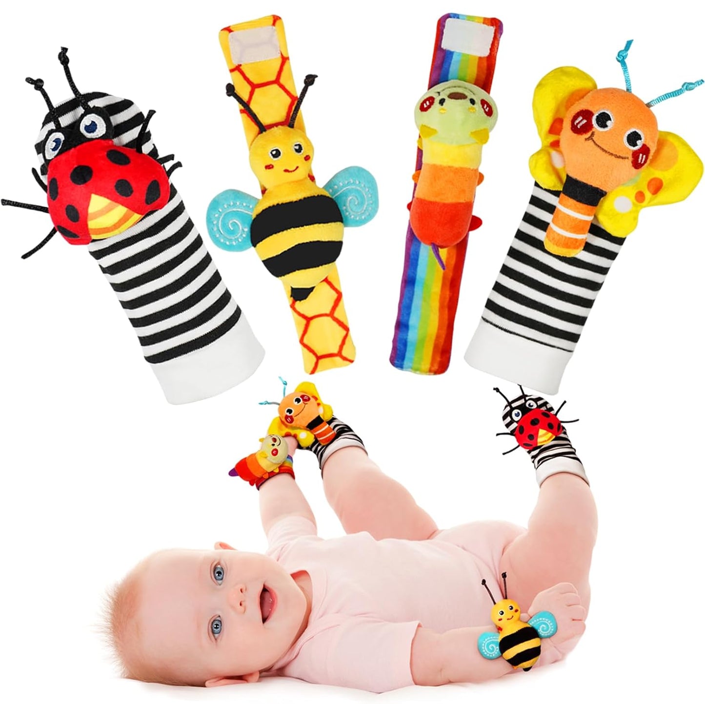 Discover our adorable Baby Socks with built-in Wrist Rattle Socks, designed to delight and engage your little one! These soft and comfortable socks double as Baby Sensory Toys, stimulating your baby’s senses with gentle sounds and textures. Perfect as Montessori Toys, they encourage exploration and learning through play. Whether you’re looking for the best baby toys or a unique 1st Birthday Gift, these Wrist Rattle Socks are a must-have. Ideal for gifting or everyday use, they combine fun, comfort, and deve