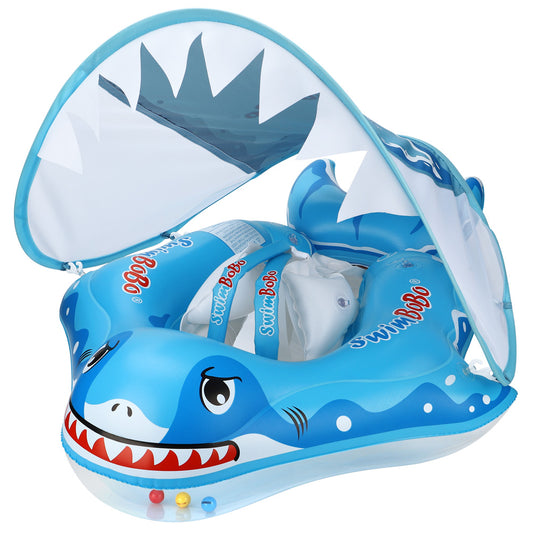 Swimbobo Shark Inflatable Baby Float with Canopy & Tail (3 Months - 6 Years)