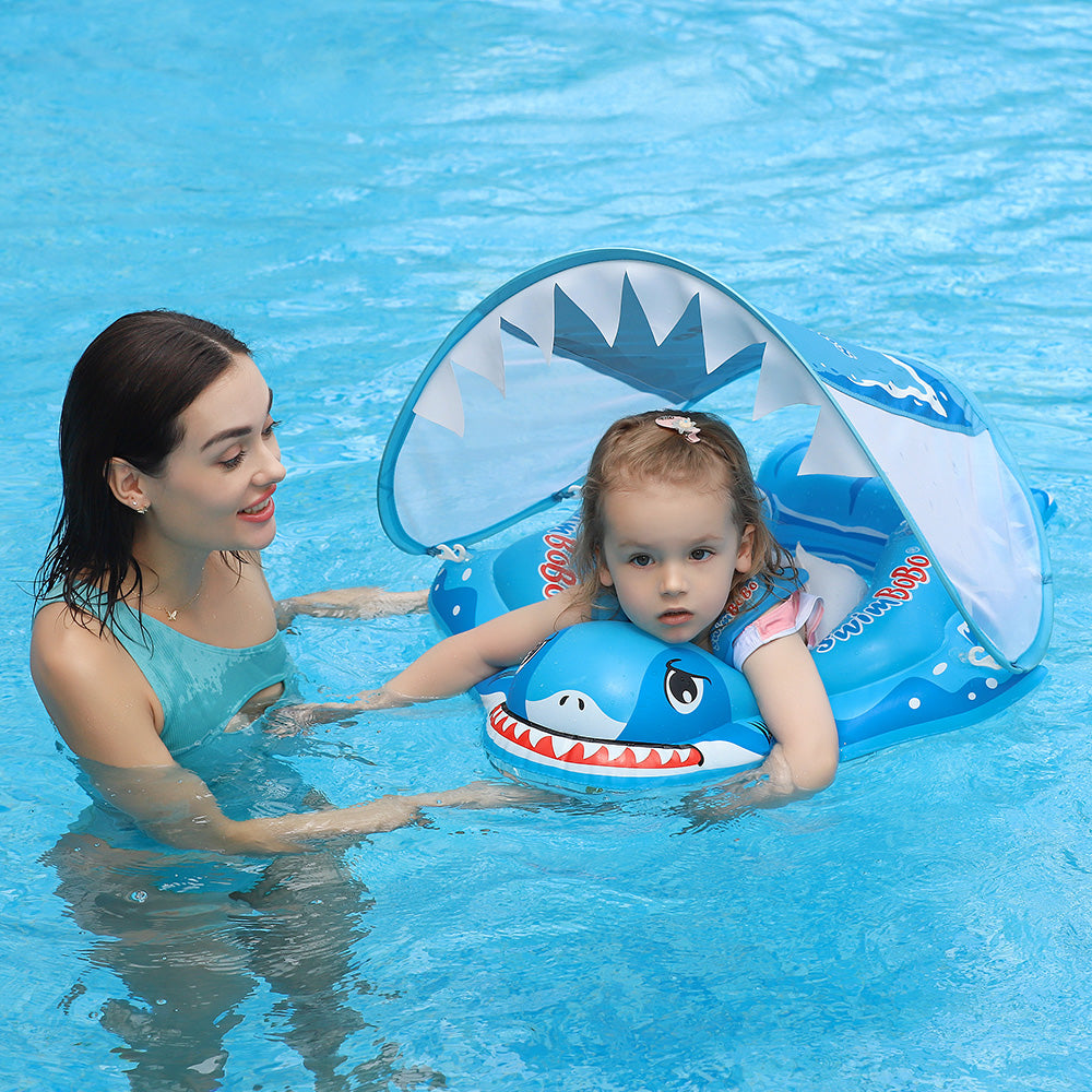 Swimbobo Shark Inflatable Baby Float with Canopy & Tail (3 Months - 6 Years)