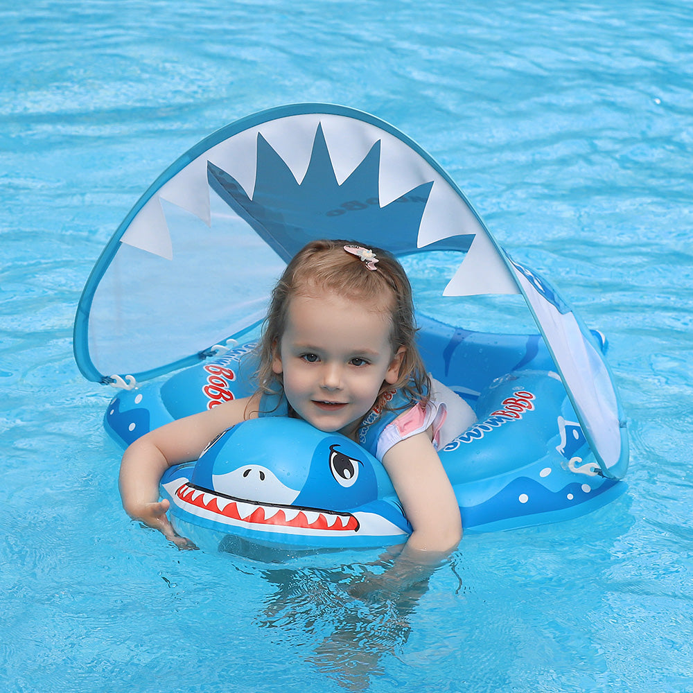 Swimbobo Shark Inflatable Baby Float with Canopy & Tail (3 Months - 6 Years)