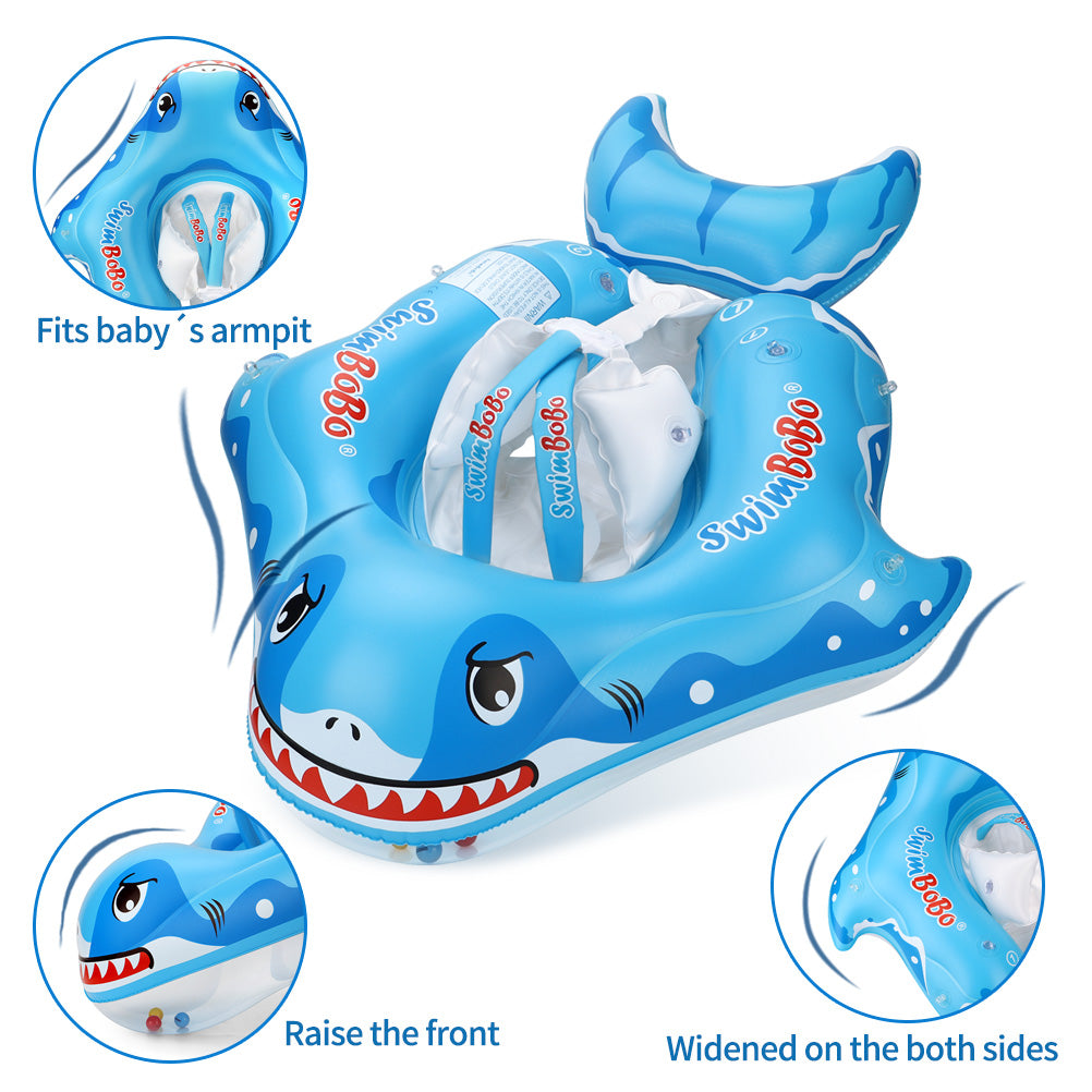 Swimbobo Shark Inflatable Baby Float with Canopy & Tail (3 Months - 6 Years)