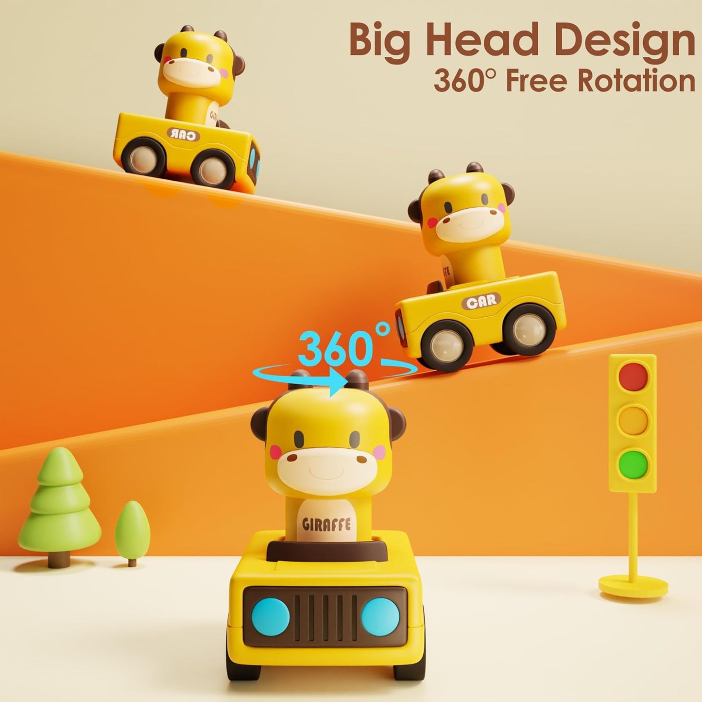 Baby Animal Racing Cars – Baby Car Toys (4 Cars)