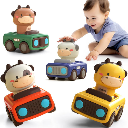 Baby Animal Racing Cars – Baby Car Toys (4 Cars)