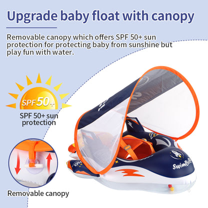 Swimbobo Inflatable Baby Float with Canopy & Tail (6-36 Months)