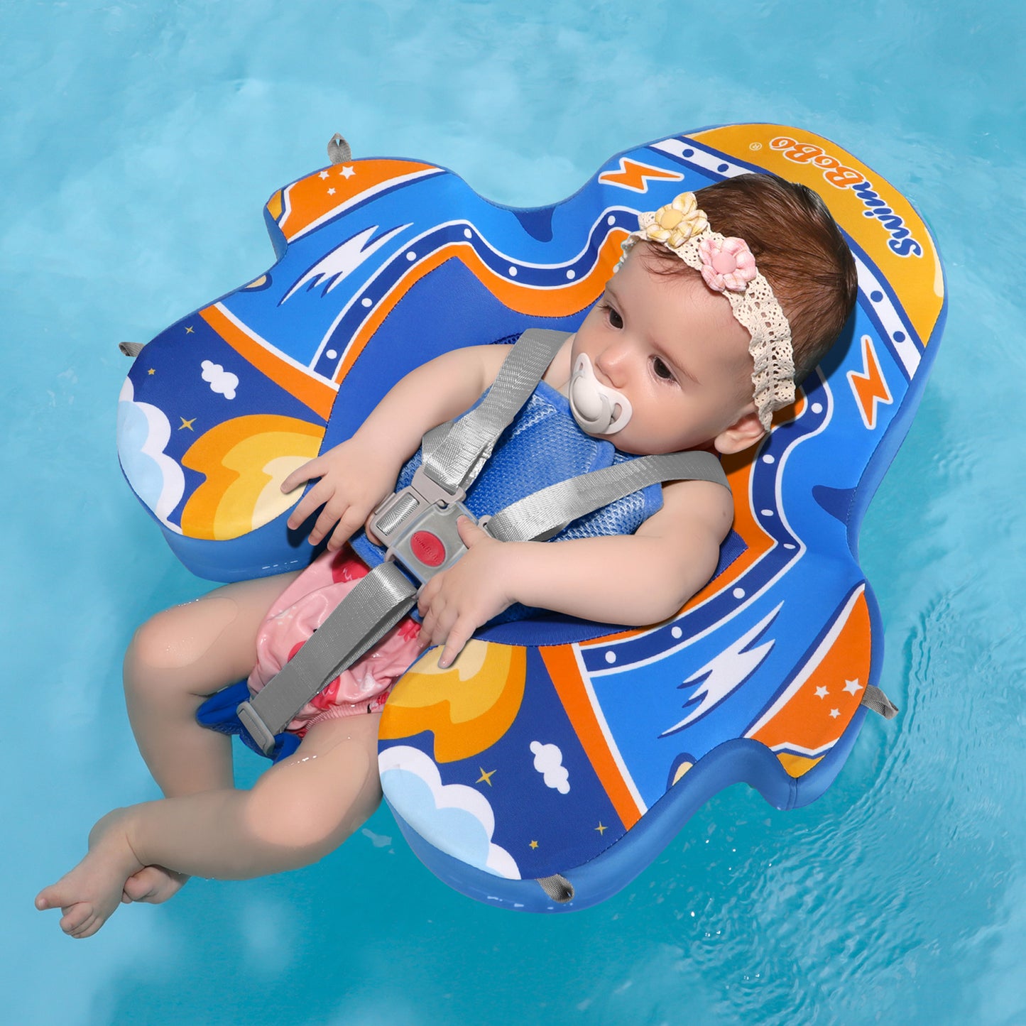 Swimbobo Non-Inflatable Baby Float with Canopy & Tail (4-48 Months)