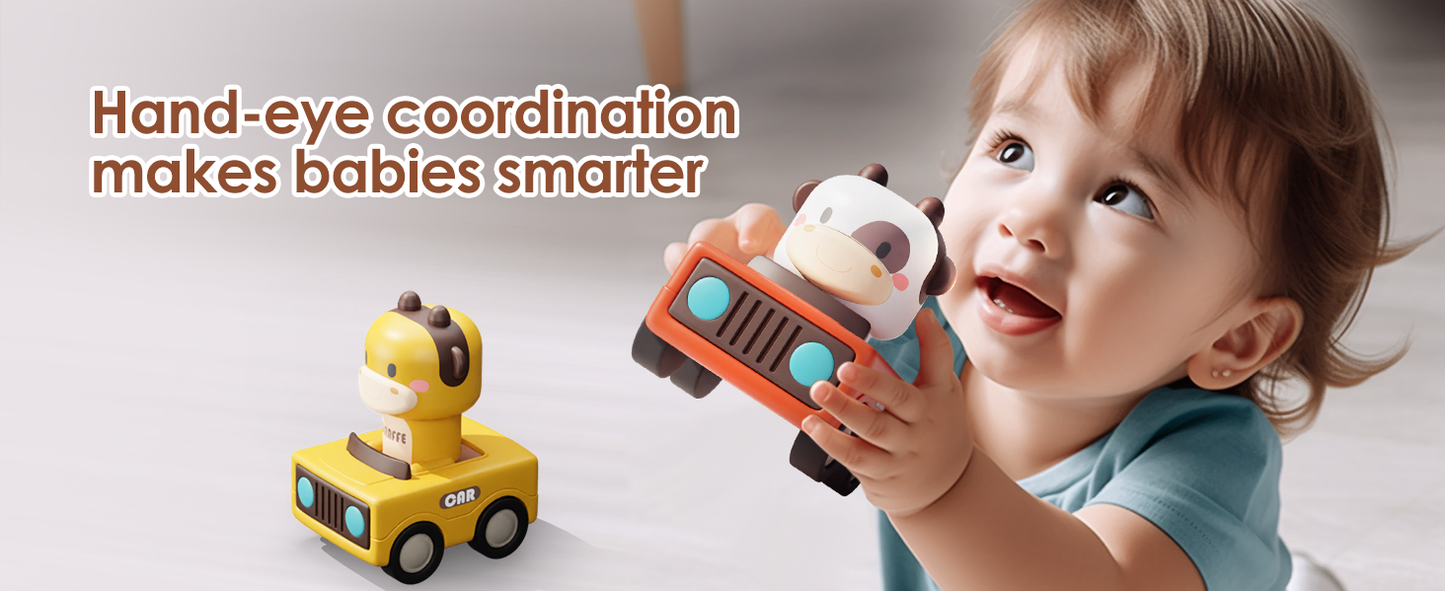 Baby Animal Racing Cars – Baby Car Toys (4 Cars)