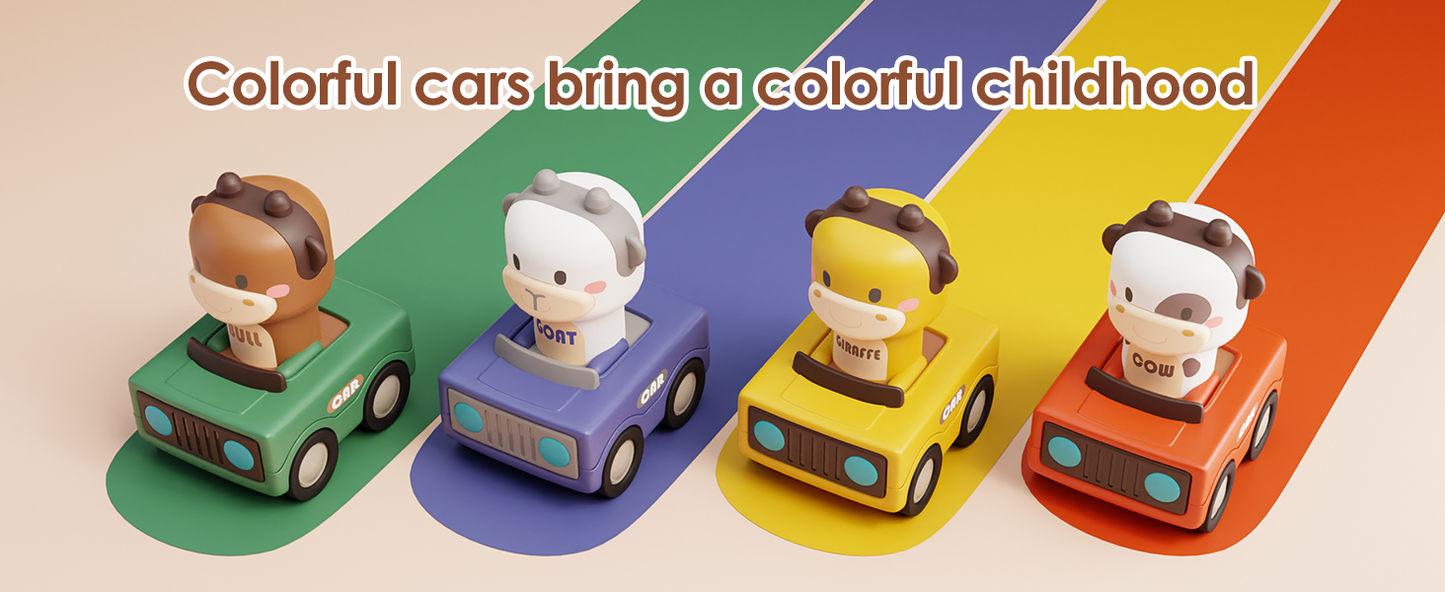 Baby Animal Racing Cars – Baby Car Toys (4 Cars)